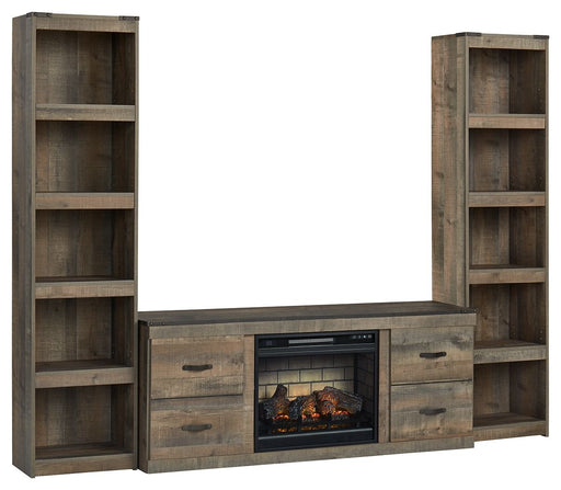 Trinell - 3-Piece Entertainment Center With Electric Fireplace - Brown - R&R Furniture Gallery (Fountain Valley, CA)
