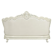 Adara - Sofa With 7 Pillows - Pearl White Synthetic Leather & Antique White - R&R Furniture Gallery (Fountain Valley, CA)