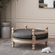Round Pet Sofa, Wide Upholstered Pet Bed - Charcoal - R&R Furniture Gallery (Fountain Valley, CA)