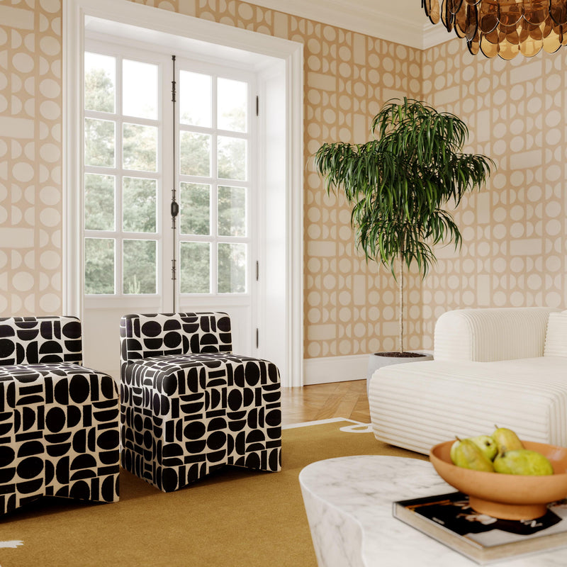 Pippa - Geometric Jacquard Weave Stool - R&R Furniture Gallery (Fountain Valley, CA)
