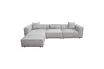 Vice 4PC Modular Sectional in Barley Fabric with Ottoman