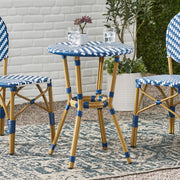 French Bistro Table Outdoor Elegance - White / Blue - R&R Furniture Gallery (Fountain Valley, CA)