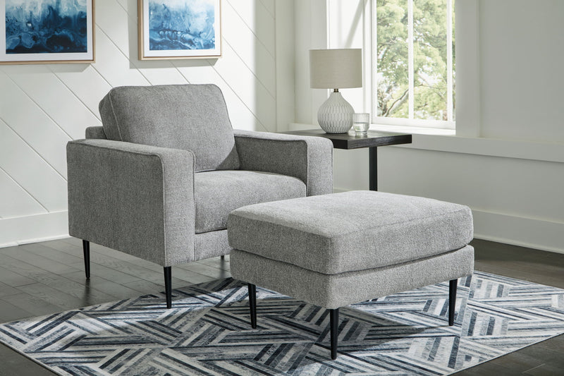 Hazela stationary chair and ottoman by Signature Design by Ashley®, featuring plush upholstery and modern design.