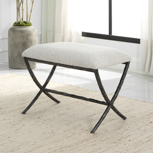 Brisby - Fabric Small Bench - Gray