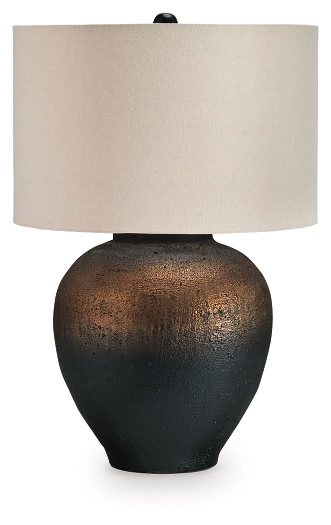 Newgerhard - Metal Table Lamp - Brown / Black - R&R Furniture Gallery (Fountain Valley, CA)