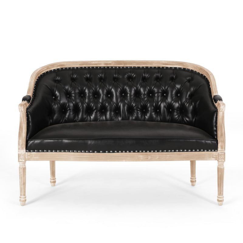 French Country Chesterfield Style Tufted Loveseat - R&R Furniture Gallery (Fountain Valley, CA)