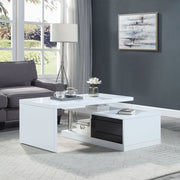 Buck II - Coffee Table With Swivel Top - White & Black High Gloss - R&R Furniture Gallery (Fountain Valley, CA)