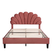 Upholstered Platform Bed With Flower Pattern Headboard - R&R Furniture Gallery (Fountain Valley, CA)