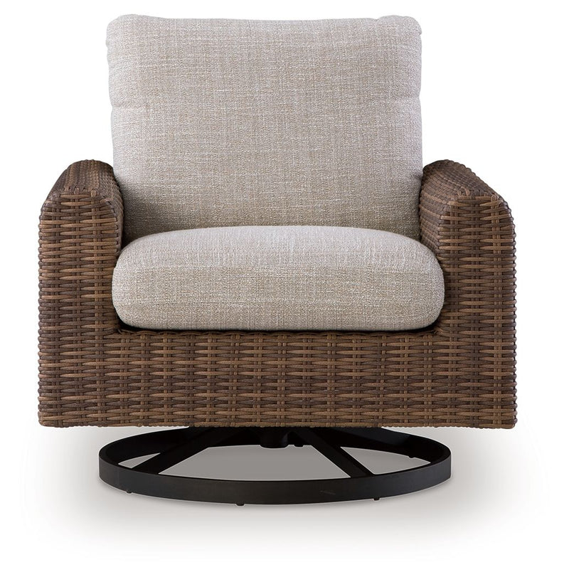 Dolan Creek - Swivel Lounge With Cushion - Gray / Brown - R&R Furniture Gallery (Fountain Valley, CA)