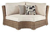 Beachcroft - Curved Corner Chair w/Cushion - Beige - R&R Furniture Gallery (Fountain Valley, CA)