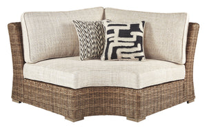 Beachcroft - Curved Corner Chair w/Cushion - Beige - R&R Furniture Gallery (Fountain Valley, CA)
