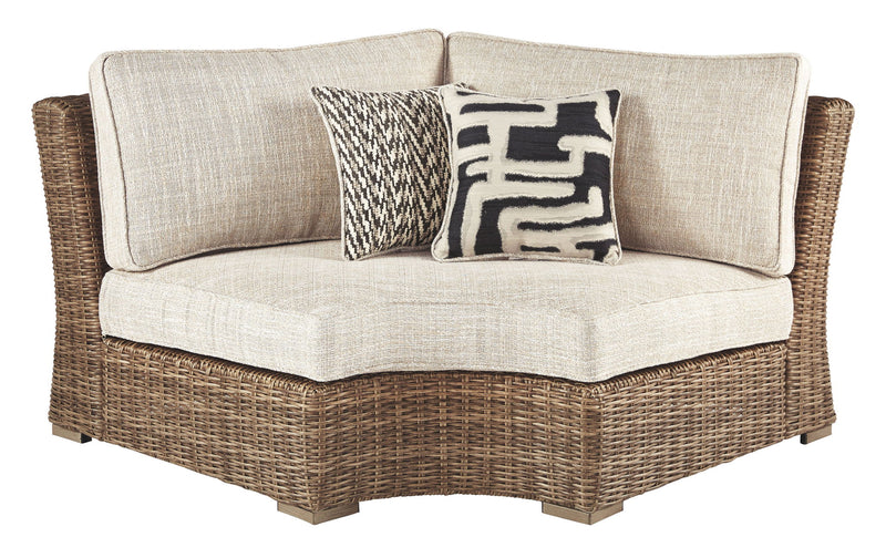 Beachcroft - Curved Corner Chair w/Cushion - Beige - R&R Furniture Gallery (Fountain Valley, CA)