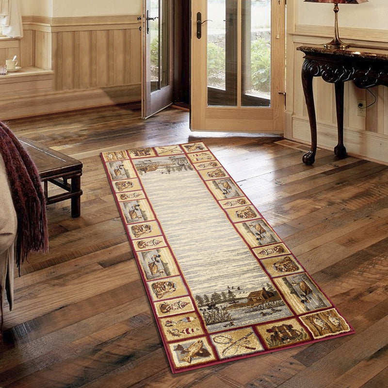 Nature's Nest - 5'3" X 7'3" Lodge Area Rug - Red - R&R Furniture Gallery (Fountain Valley, CA)