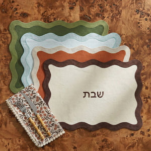 Organic Cotton / Linen Wavy Challah Cover