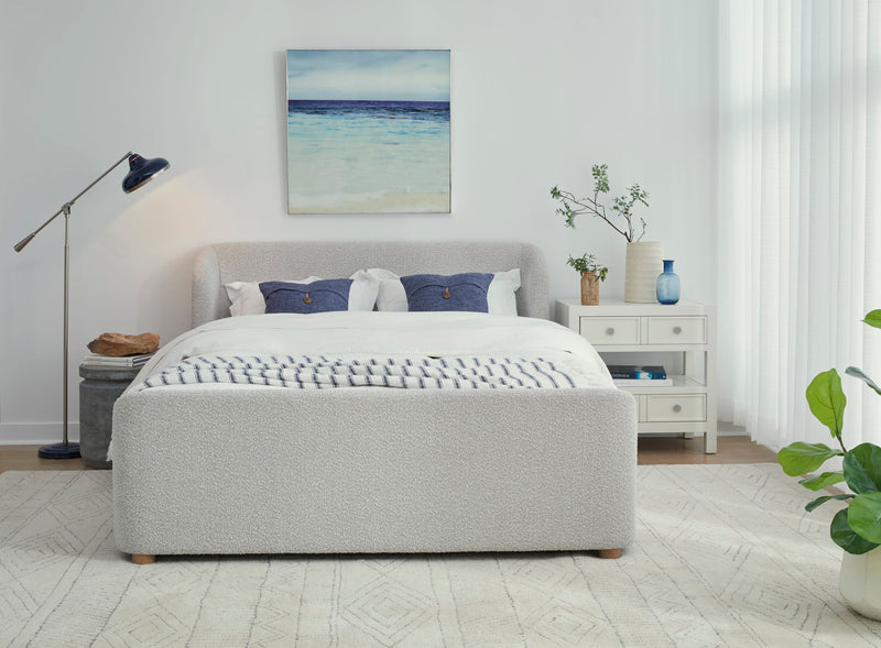 Kiki Upholstered Platform Bed in Cotton Ball Boucle (2026)