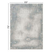 Geometrix - 5'3" X 7'3" Area Rug, Geometric 3D Effect - Ivory / Gray - R&R Furniture Gallery (Fountain Valley, CA)
