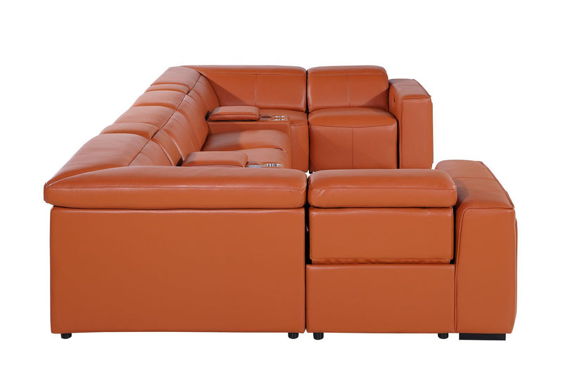 1224 - 8-Piece U-Shaped Sectional Sofa In With 2 Power Recliners & Power Headrests