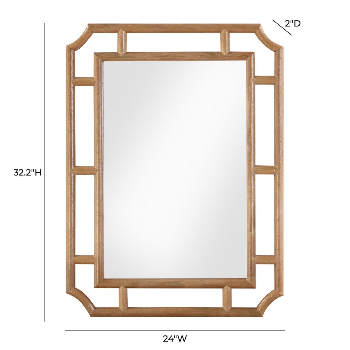 Cienna - Rattan Wall Mirror - Natural - R&R Furniture Gallery (Fountain Valley, CA)