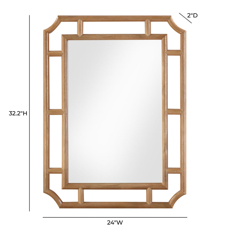 Cienna - Rattan Wall Mirror - Natural - R&R Furniture Gallery (Fountain Valley, CA)