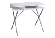 Computer Desk For Home Office, Laptop, Storage Shelves, Modern Convenient Design - White - R&R Furniture Gallery (Fountain Valley, CA)