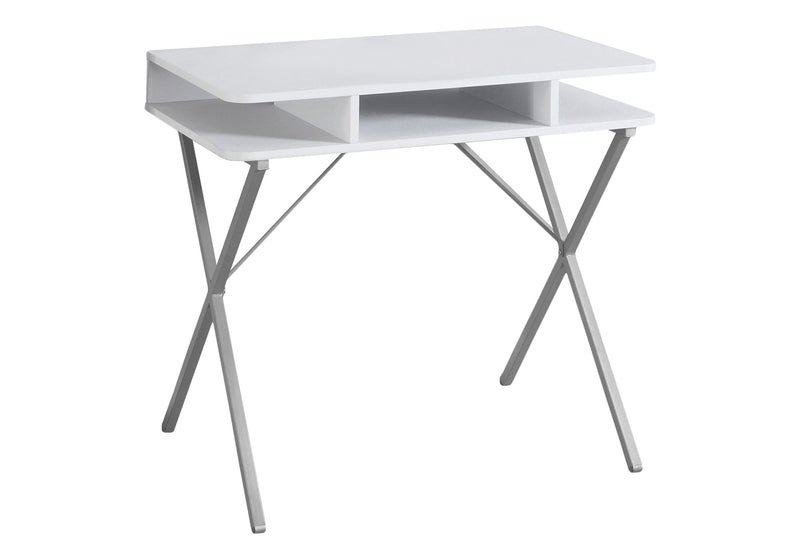 Computer Desk For Home Office, Laptop, Storage Shelves, Modern Convenient Design - White - R&R Furniture Gallery (Fountain Valley, CA)