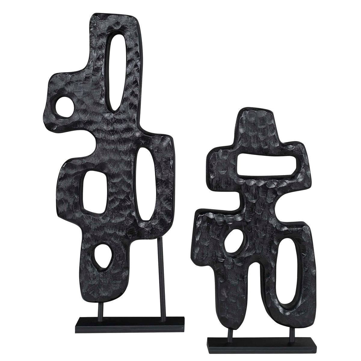 Chiseled Silhouette - Small Sculpture - Black