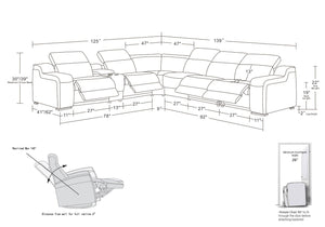 1116 - 7-Piece L-Shaped Sectional Sofa In With 4 Power Recliners & Power Headrests