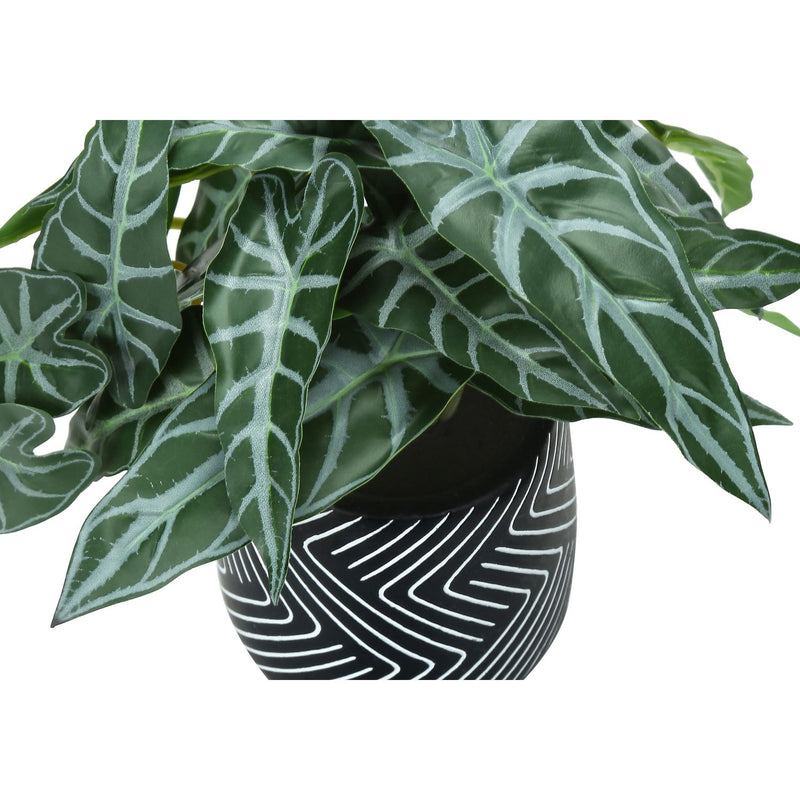 Set of two artificial Alocasia plants from 8th Street with large green leaves, perfect for home or office decor.