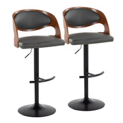 Lumi Source Pino mid-century modern adjustable barstools with swivel, rounded T-footrest, set of 2 for stylish seating.