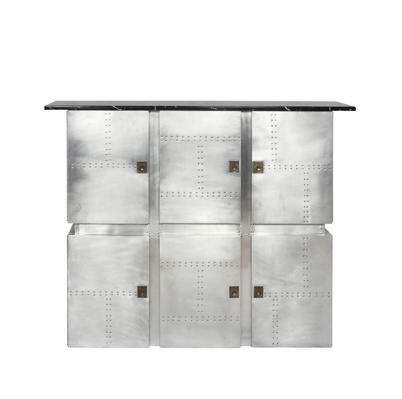 Brancaster - Bar Table With Marble Top - Marble Top & Aluminum - R&R Furniture Gallery (Fountain Valley, CA)