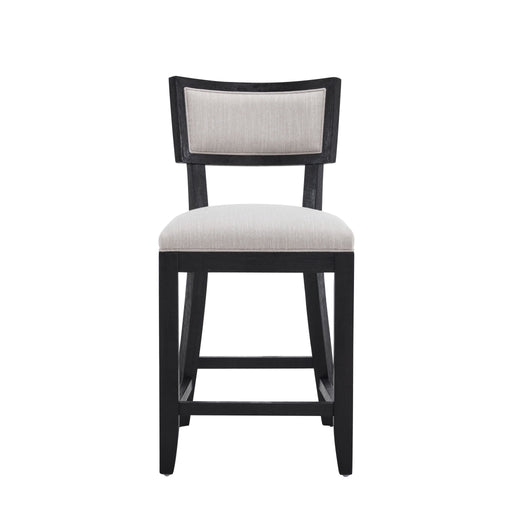 Set of 2 Noble House upholstered counter height bar stools with comfy backrests, showcasing their stylish design and plush seating.