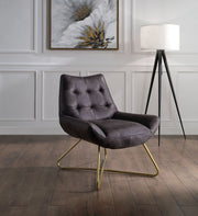 Dhalsim - Accent Chair - Antique Ebony Top Grain Leather - R&R Furniture Gallery (Fountain Valley, CA)