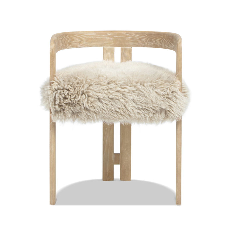 Natural blonde Millwick low back arm chair by Jennifer Taylor Home, featuring a sleek wooden frame and upholstered seat.