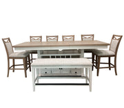 Americana Modern Dining - Upholstered Counter Bench - Cotton - R&R Furniture Gallery (Fountain Valley, CA)