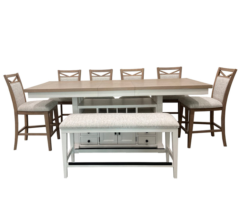 Americana Modern Dining - Upholstered Counter Bench - Cotton - R&R Furniture Gallery (Fountain Valley, CA)