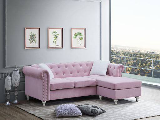 Glory Furniture Raisa sofa chaise from stationary sectional set, featuring plush upholstery and modern design in a cozy living room setup.