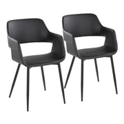 Set of two Lumi Source Margarite mid-century modern dining chairs with sleek wooden legs and upholstered seats.