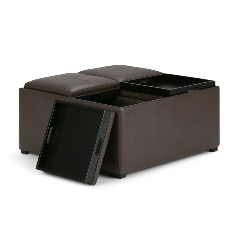 Avalon - Square Coffee Table, Storage Ottoman - R&R Furniture Gallery (Fountain Valley, CA)