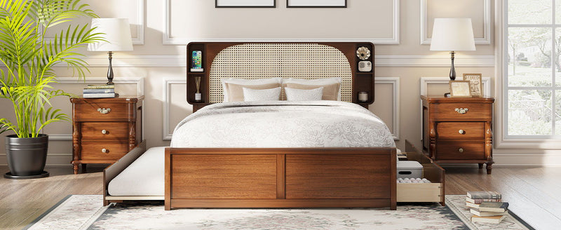Headboard Bed With 2 Drawers And Trundle - R&R Furniture Gallery (Fountain Valley, CA)