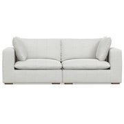 Handcrafted Jasmine stationary sofa by Simpli-Home featuring plush cushions and elegant upholstery in a cozy living room setting.