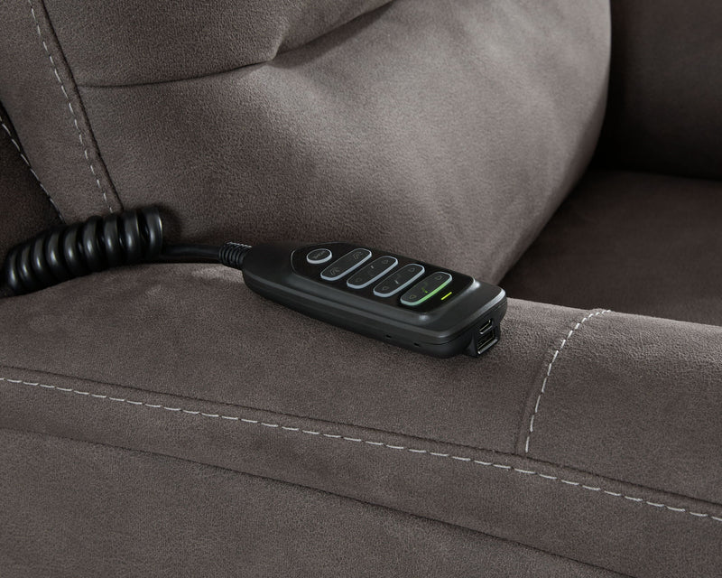 Snowfield - Power Lift Recliner - Gunmetal - R&R Furniture Gallery (Fountain Valley, CA)
