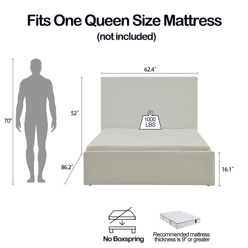 Lucas - Tall Headboard Upholstered Bed - R&R Furniture Gallery (Fountain Valley, CA)