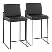 Lumi Source Fuji contemporary modern high back counter stool with sleek design and wooden legs, perfect for stylish kitchen or bar areas.