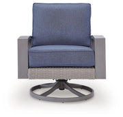 Half Moon Beach - Swivel Lounge With Cushion - Blue / Gray - R&R Furniture Gallery (Fountain Valley, CA)