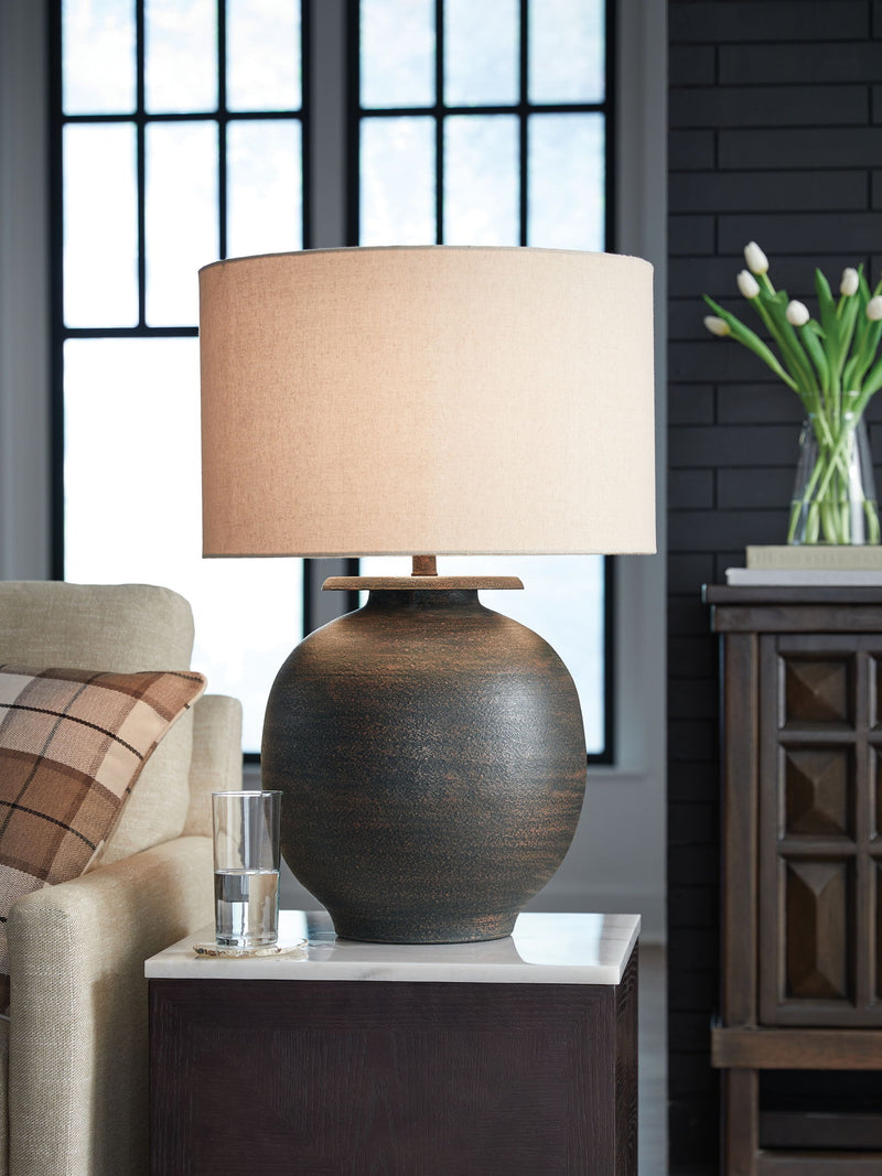 Carlenbury - Metal Table Lamp - Antique Brown - R&R Furniture Gallery (Fountain Valley, CA)