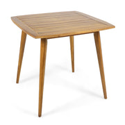 Modern indoor square Acacia wood dining table with toothpick leg design by Noble House, showcasing a sleek, contemporary dining surface.