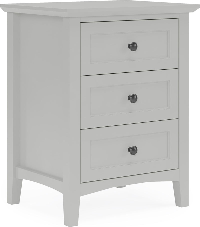 Grace Three Drawer Nightstand in Elephant Grey