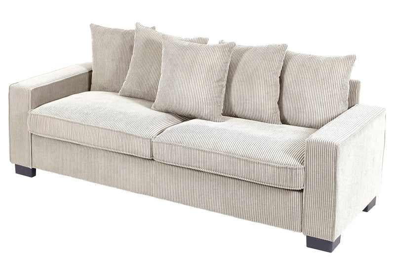 Luxe Sofa With 5 Matching Toss Pillows, Sleek Design, Spacious And Comfortable 3 Seater Couch - R&R Furniture Gallery (Fountain Valley, CA)