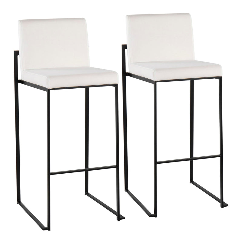 Lumi Source Fuji contemporary high back barstool with elegant design, featuring sleek lines and a modern aesthetic.