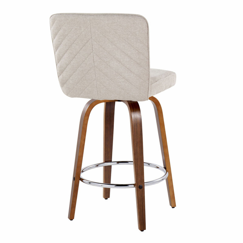 Lumi Source Henry contemporary fixed height counter stools with swivel and round footrest, set of 2, featuring modern design.